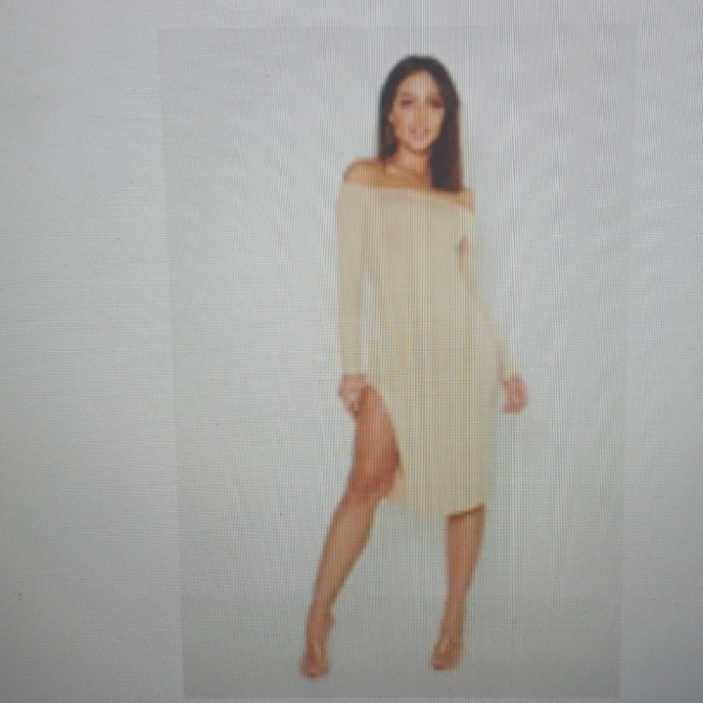 🆕️Boohoo Ribbed Off shoulder Dress Size 10